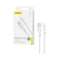 Cabo Foneng XS11 Braided Lightning 2,1A 1m Branco